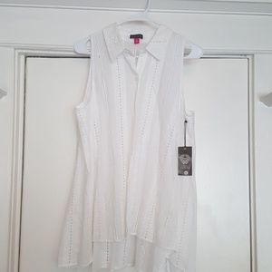 Vince Camuto sleeveless cotton blouse